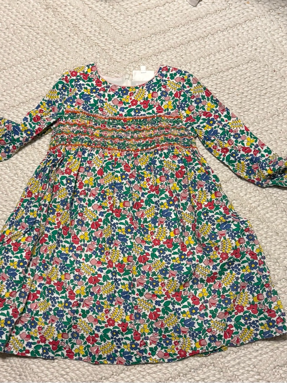 Mini Boden smocked floral dress. Size 7/8